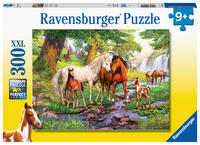Kinderpuzzle 300 XXL Teile - Wildpferde am Fluss