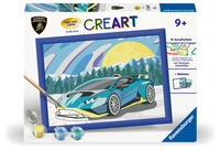 CreArt, Malen nach Zahlen Kinder - Blauer Lamborghini