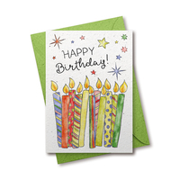 Happy Birthday Kerzen - Grußkarte aus Samenpapier