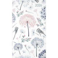Alpha Edition - Miniplaner Style Pusteblumen 2026 – Taschenkalender 9×15 cm, Weekly-Planer mit 64 Seiten, 1 Woche pro Seite, kompakter Notizkalender mit Jahresübersicht & Zusatzinfos