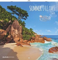 Alpha Edition - Summer Dreams Kalender 2026 – Wandkalender & Bildkalender 30x30 cm (30x60 cm geöffnet) mit traumhaften Strand- und Meeresmotiven, für Urlaubsfans & Reiseliebhaber
