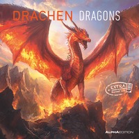 Alpha Edition - Drachen 2026 – Wandkalender 30×30 cm mit fantastischen Drachenmotiven & Poster, 6-sprachiger Broschürenkalender für Fantasy-Fans, Rollenspieler & Liebhaber mythischer Kreaturen