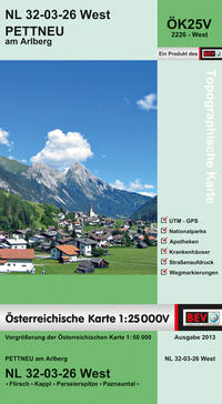 BEV-Karte 2226-West, Pettneu am Arlberg 1:25 000V