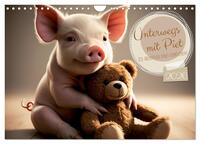 Unterwegs mit Piet - Die Abenteuer eines Ferkelchens (Wandkalender 2026 DIN A4 quer), CALVENDO Monatskalender