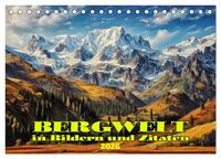 Bergwelt in Bildern und Zitaten (Tischkalender 2026 DIN A5 quer), CALVENDO Monatskalender