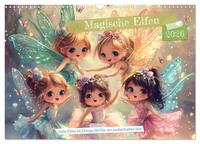 Magische Elfen - Süße Elfen im Manga-Stil für ein zauberhaftes Jahr (Wandkalender 2026 DIN A3 quer), CALVENDO Monatskalender