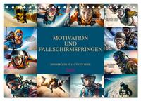 Motivation und Fallschirmspringen (Tischkalender 2026 DIN A5 quer), CALVENDO Monatskalender