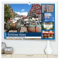 Schönes Alzey - Fachwerk, Wein und Rossmarktplatz (hochwertiger Premium Wandkalender 2026 DIN A2 quer), Kunstdruck in Hochglanz