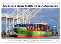 Große und kleine Schiffe im Seehafen Seattle (Tischkalender 2026 DIN A5 quer), CALVENDO Monatskalender