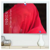 Indien - im Meer der Farben (hochwertiger Premium Wandkalender 2026 DIN A2 quer), Kunstdruck in Hochglanz