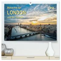 Bühne frei für London und die Themse (hochwertiger Premium Wandkalender 2026 DIN A2 quer), Kunstdruck in Hochglanz