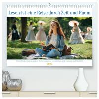 Lesen ist eine Reise durch Zeit und Raum (hochwertiger Premium Wandkalender 2026 DIN A2 quer), Kunstdruck in Hochglanz