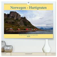 Norwegen - Hurtigruten (hochwertiger Premium Wandkalender 2026 DIN A2 quer), Kunstdruck in Hochglanz