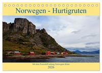 Norwegen - Hurtigruten (Tischkalender 2026 DIN A5 quer), CALVENDO Monatskalender