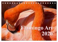 Flamingo Art 2026 (Tischkalender 2026 DIN A5 quer), CALVENDO Monatskalender