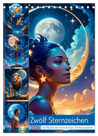 Zwölf Sternzeichen (Tischkalender 2026 DIN A5 hoch), CALVENDO Monatskalender