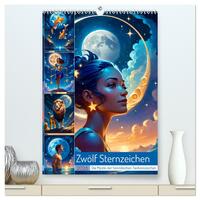 Zwölf Sternzeichen (hochwertiger Premium Wandkalender 2026 DIN A2 hoch), Kunstdruck in Hochglanz