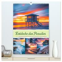 Entdecke das Paradies - Atemberaubende Strände durch eine KI in Szene gesetzt (hochwertiger Premium Wandkalender 2026 DIN A2 hoch), Kunstdruck in Hochglanz