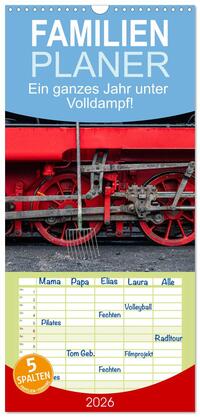 Familienplaner 2026 - Ein ganzes Jahr unter Volldampf! mit 5 Spalten (Wandkalender, 21 x 45 cm) CALVENDO