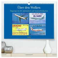 Über den Wolken - Flugzeuge des 20. Jahrhunderts auf Amateurfunkkarten (hochwertiger Premium Wandkalender 2026 DIN A2 quer), Kunstdruck in Hochglanz