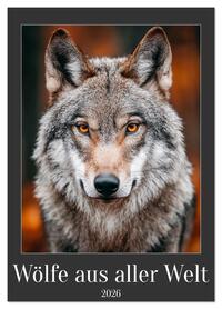 Wölfe aus aller Welt (Tischkalender 2026 DIN A5 hoch), CALVENDO Monatskalender