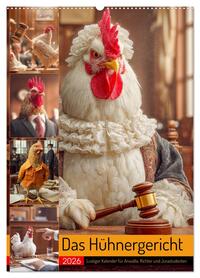 Das Hühnergericht - Lustiger Kalender für Anwälte, Richter und Jurastudenten (Wandkalender 2026 DIN A2 hoch), CALVENDO Monatskalender