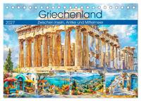 Griechenland. Zwischen Inseln, Antike und Mittelmeer (Tischkalender 2027 DIN A5 quer), CALVENDO Monatskalender