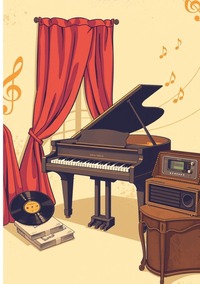 Notenheft Piano: DIN A5 Notenlinienheft | 100 Seiten mit 12 Notenzeilen / Systeme pro Blatt | Papier 90g/m² | Musikheft mit Notenlinien