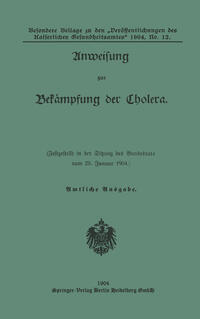 Anweisung zur Bekampfung der Cholera