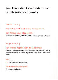 Die Feier der Gemeindemesse in lateinischer Sprache