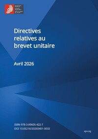 Directives relatives au brevet unitaire
