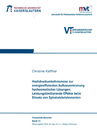 Hochdruckumkehrosmose zur energieeffizienten Aufkonzentrierung hochosmotischer Lösungen