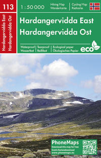 Phonemaps Wander - Radkarte PM 113 Hardangervidda Ost, Wander - Radkarte 1:50.000